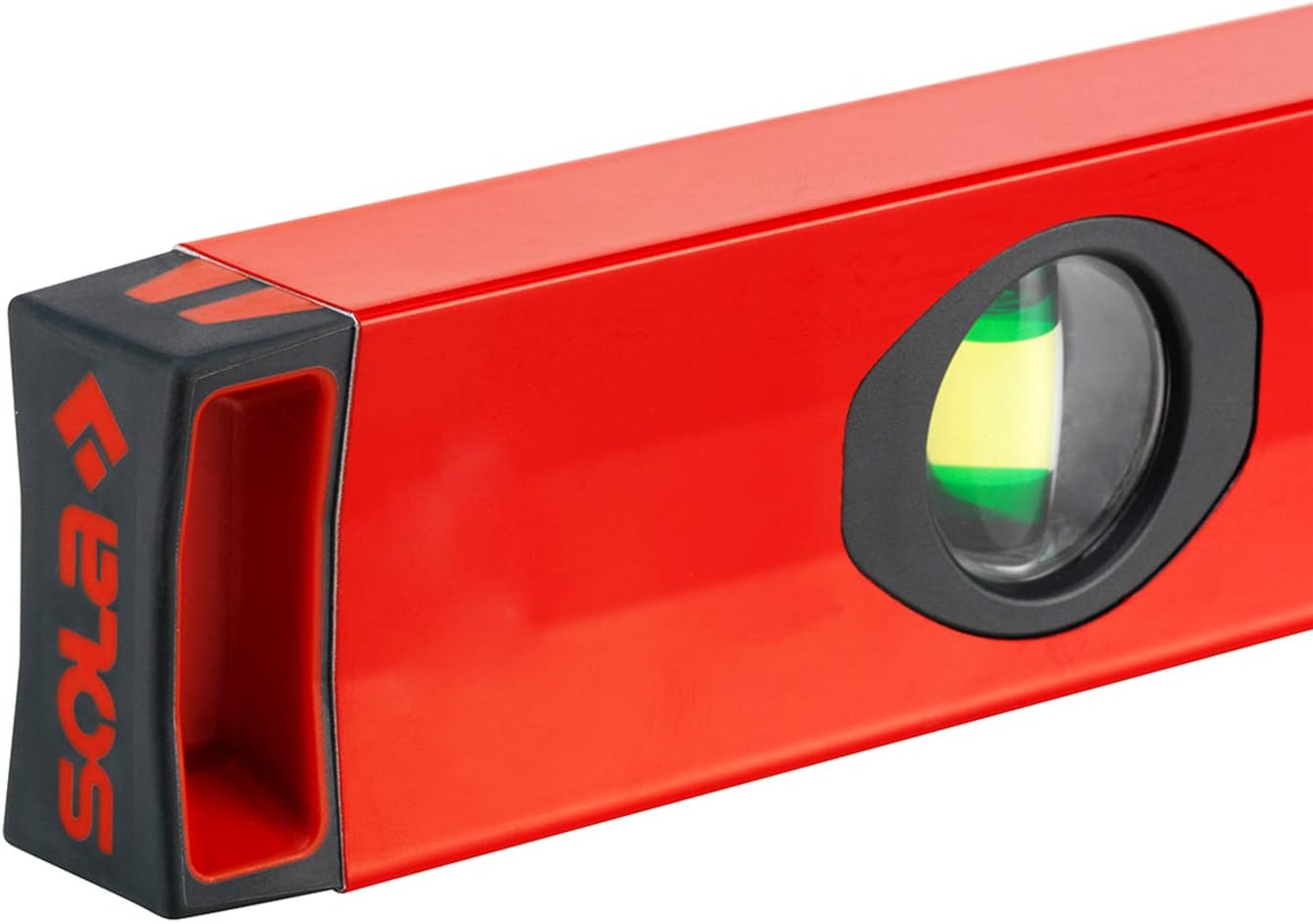 SOLA LSX16 X PRO Perfil de caja de aluminio nivel de burbuja con 2 viales ampliados 60%, 16 pulgadas, rojo