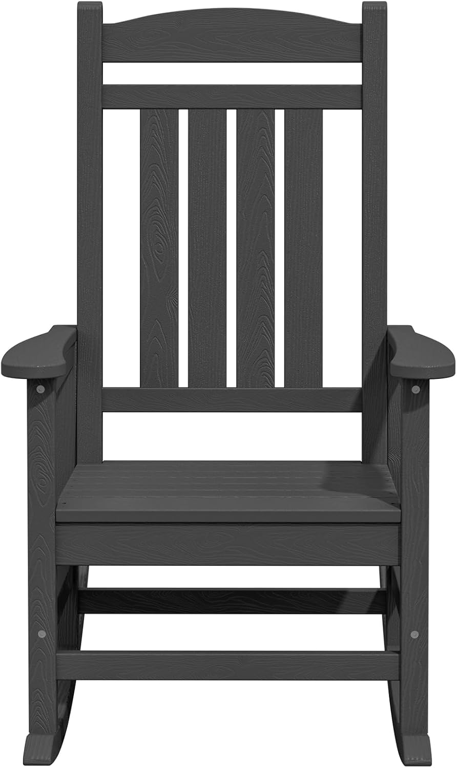 KINGYES Mecedoras para exteriores, resistentes a la intemperie, mecedoras de patio con respaldo alto para adultos, color gris