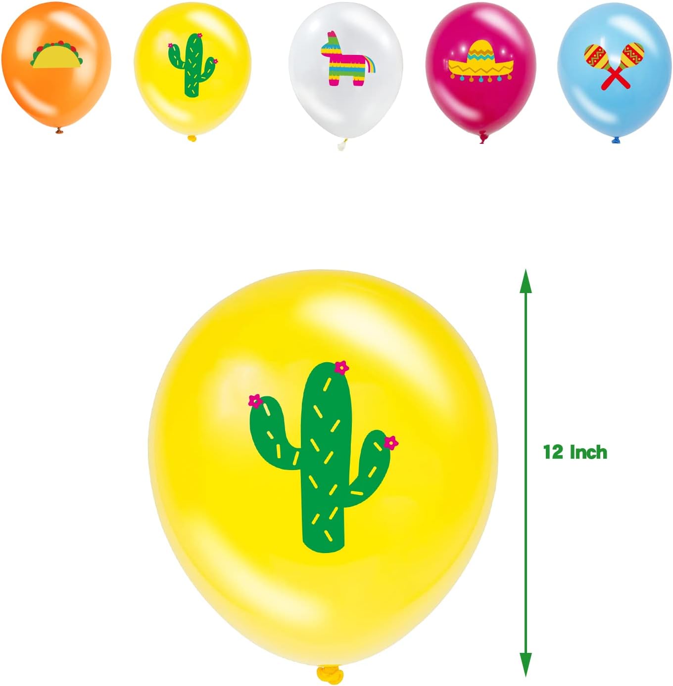 Decoraciones de fiesta para fiestas, abanicos de papel colgantes coloridos con temática mexicana, pompones de papel arcoíris, banderines de fiesta y
