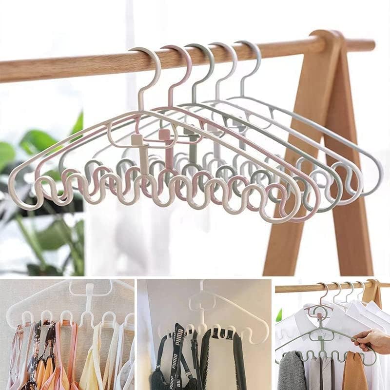 Percha apilable con patrón de ondas (paquete de 10) (rosa)
