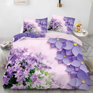 Juego de funda de edredón tamaño King con estampado floral de flores de color rosa claro, funda de edredón de microfibra suave y 2 fundas de Juego de funda de edredón tamaño King con estampado floral de flores de color rosa claro, funda de edredón de microfibra suave y 2 fundas de