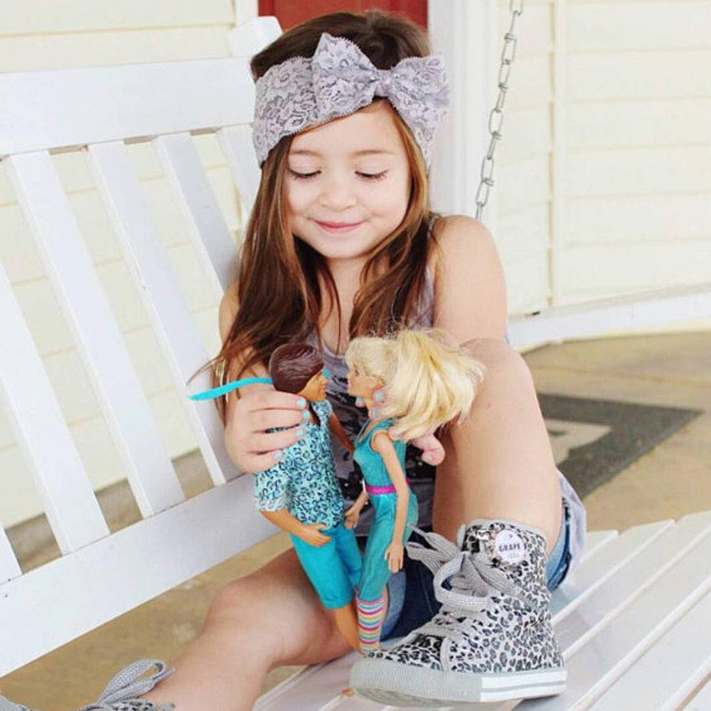 Kewl Fashion – Diadema elegante con lazo de encaje para fotografía de fiesta de cumpleaños (azul)