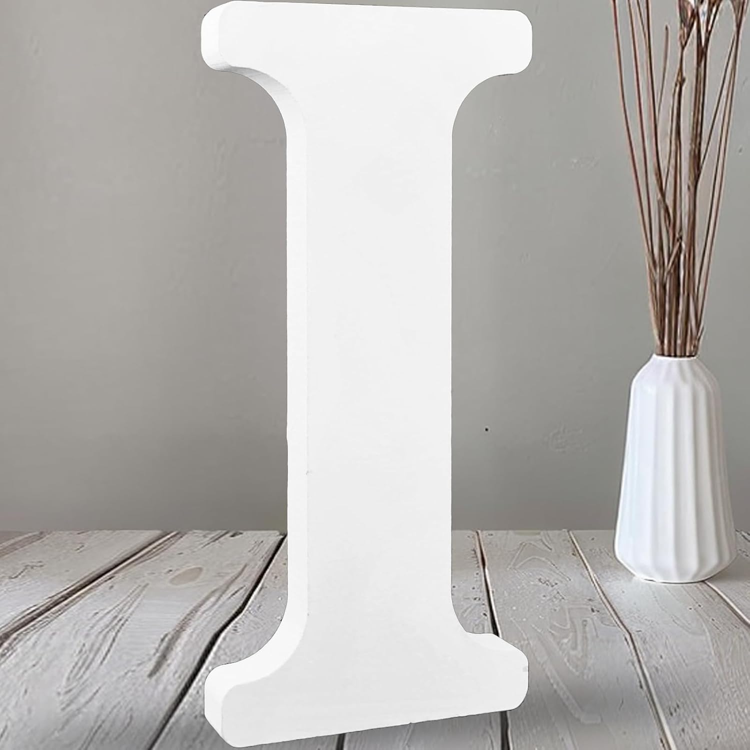 AOCEAN Letras de madera grandes blancas de 12 pulgadas, letras de madera sin terminar para decoración de pared, letras decorativas de pie,
