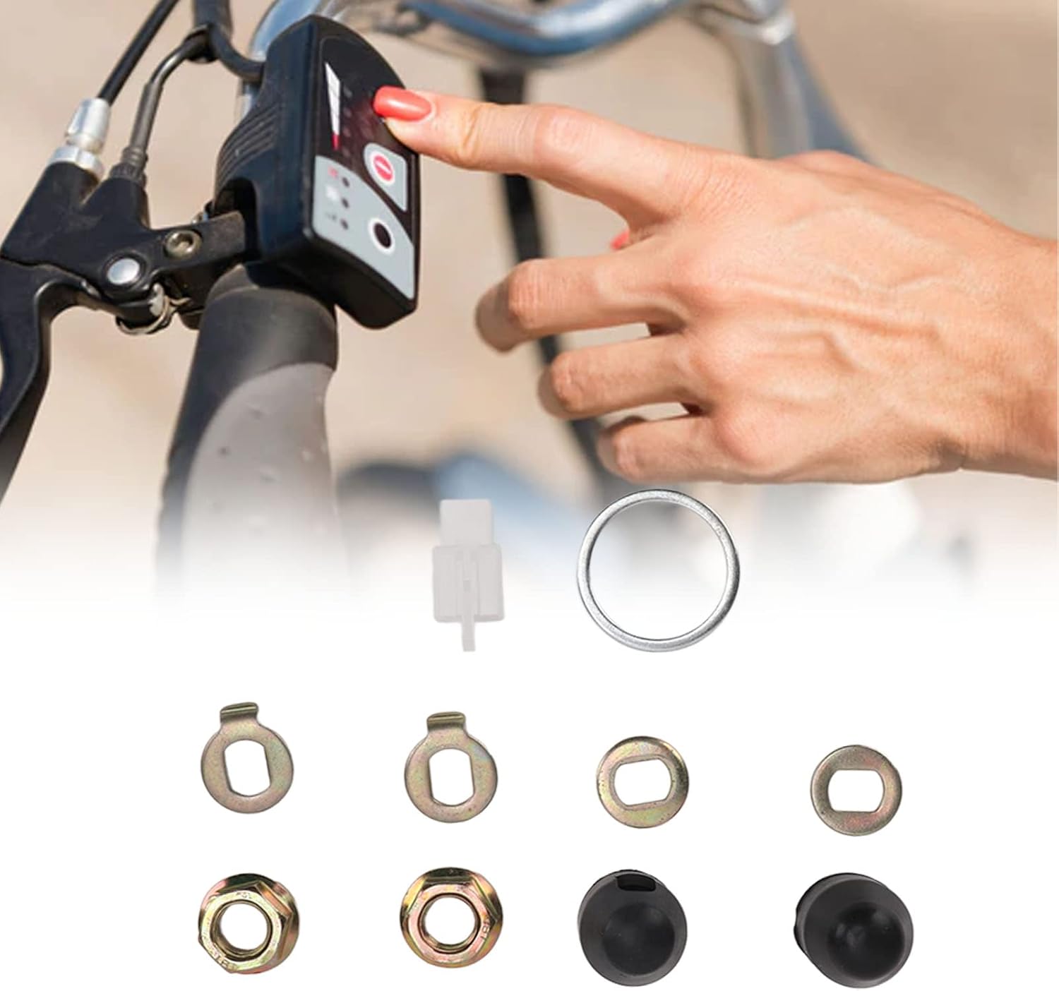 Vbestlife Tuerca del motor de la bicicleta, arandela de acero del motor de la bici con el eje de 45.9 ft m bicicletas eléctricas Scooter accesorio