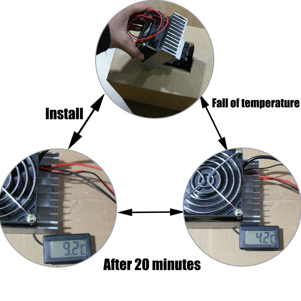 DC 12V DIY Termoeléctrico Peltier Refrigeración Sistema de Refrigeración Kit Semiconductor Enfriador Disipador de Calor Módulo de Conducción