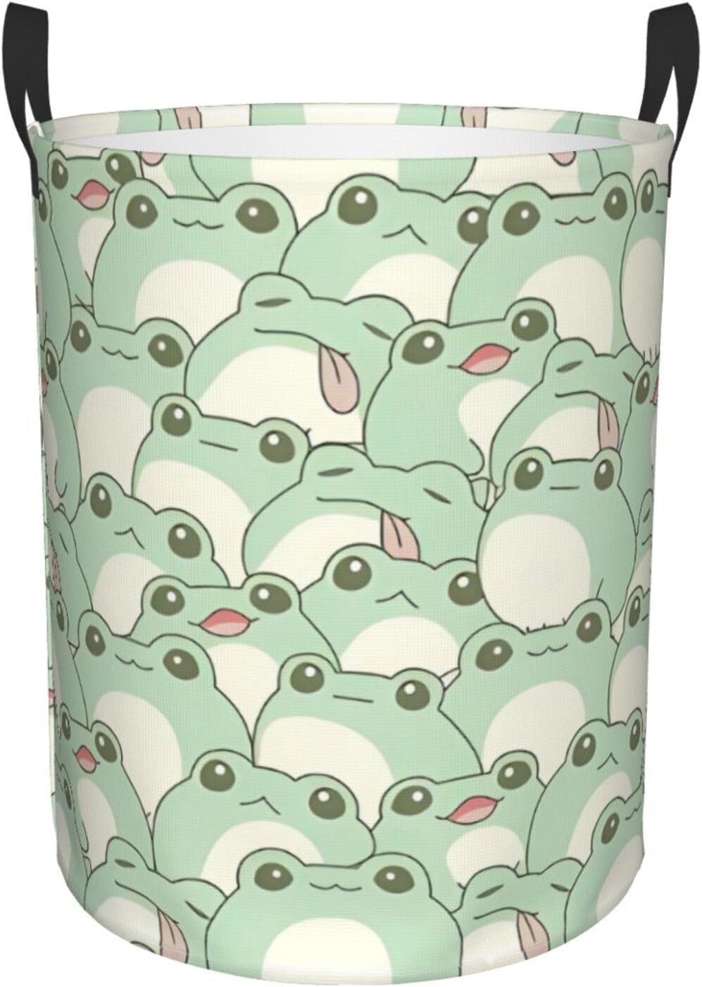 Kawaii – Cesta de ropa sucia con asa duradera, impermeable, plegable, cesta de almacenamiento circular, bolsa de ropa sucia para sala de estar,