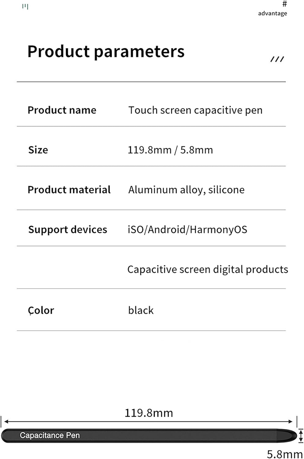 Galaxy Z Fold 5 S Pen para Samsung Galaxy Z Fold 5, S Pen Fold Edition solo compatible (negro)