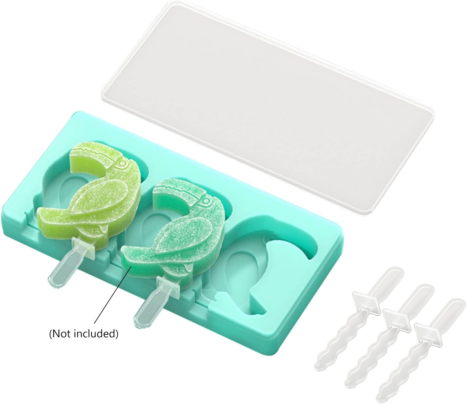 Moldes para paletas  Molde de silicona para paletas de 3 cavidades con tapa reutilizable  Molde de helado de bricolaje ideal para pasteles y helados