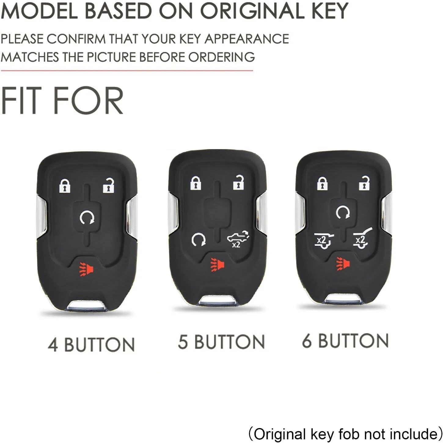 Funda de cuero genuino para llavero inteligente de 4 botones para Chevy Colorado Key Holder Protector (marrón)
