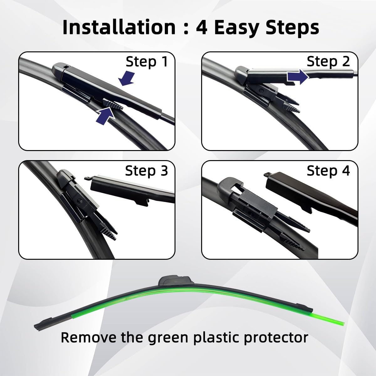 Escobillas de limpiaparabrisas delantero compatibles con BMW Serie 3 E90 E91 F30 F31 F34 F35 F80 parabrisas parabrisas ventana lluvia cepillos 24