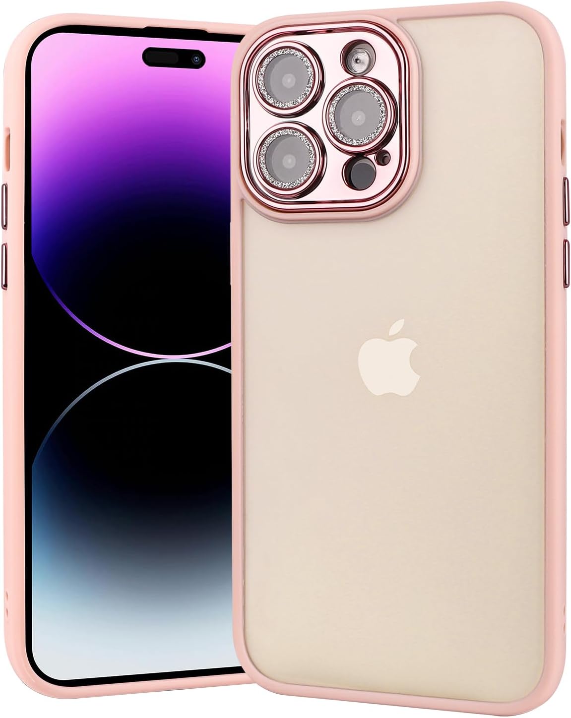 ROTUS – Funda con purpurina para iPhone 14 Pro Max, antiamarilleo, protección integrada de lente de cámara de 6.7 pulgadas para mujeres y hombres