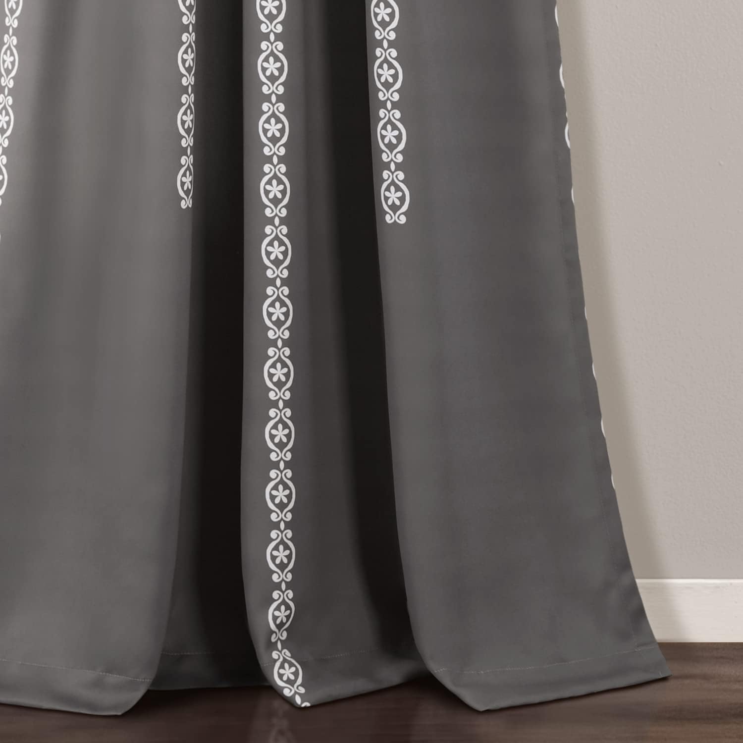 Lush Decor Cortinas de medallón a rayas de tela mandala bohemio damasco impresión filtro de luz para ventana, sala de estar, comedor, dormitorio