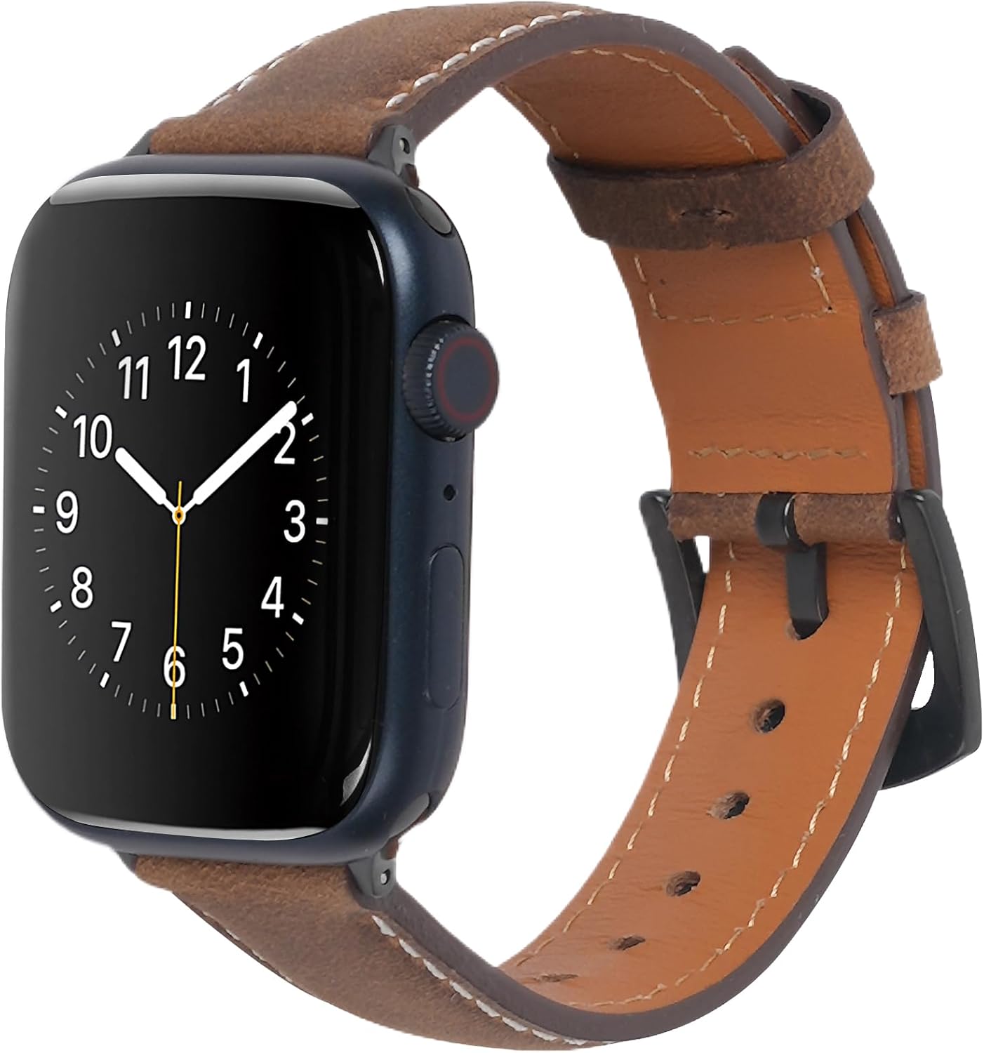 Correas de cuero genuino compatibles con Apple Watch Band de 1.929 in 1.772 in 1.732 in 1.654 in 1.614 in 1.575 in 1.496 in para hombres y mujeres,
