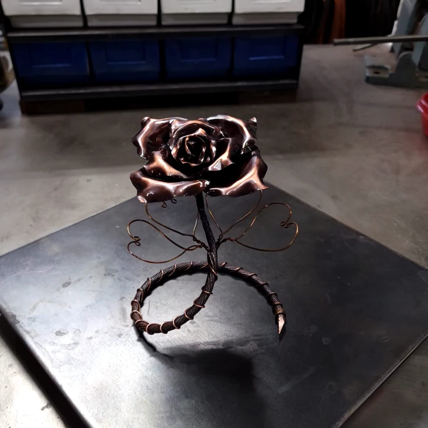 Antique Copper Rose ” Be Mine ” #1383e *Save 10% See Below* Valentine’s Day Mother’s Day Christmas Anniversary Wedding Housewarming Steampunk