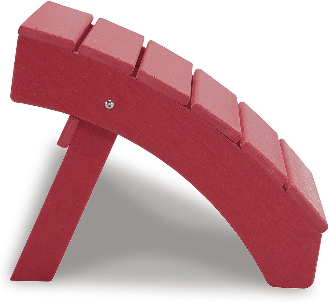 Signature Design by Ashley Otomana de polietileno de alta densidad para patio al aire libre, color rojo