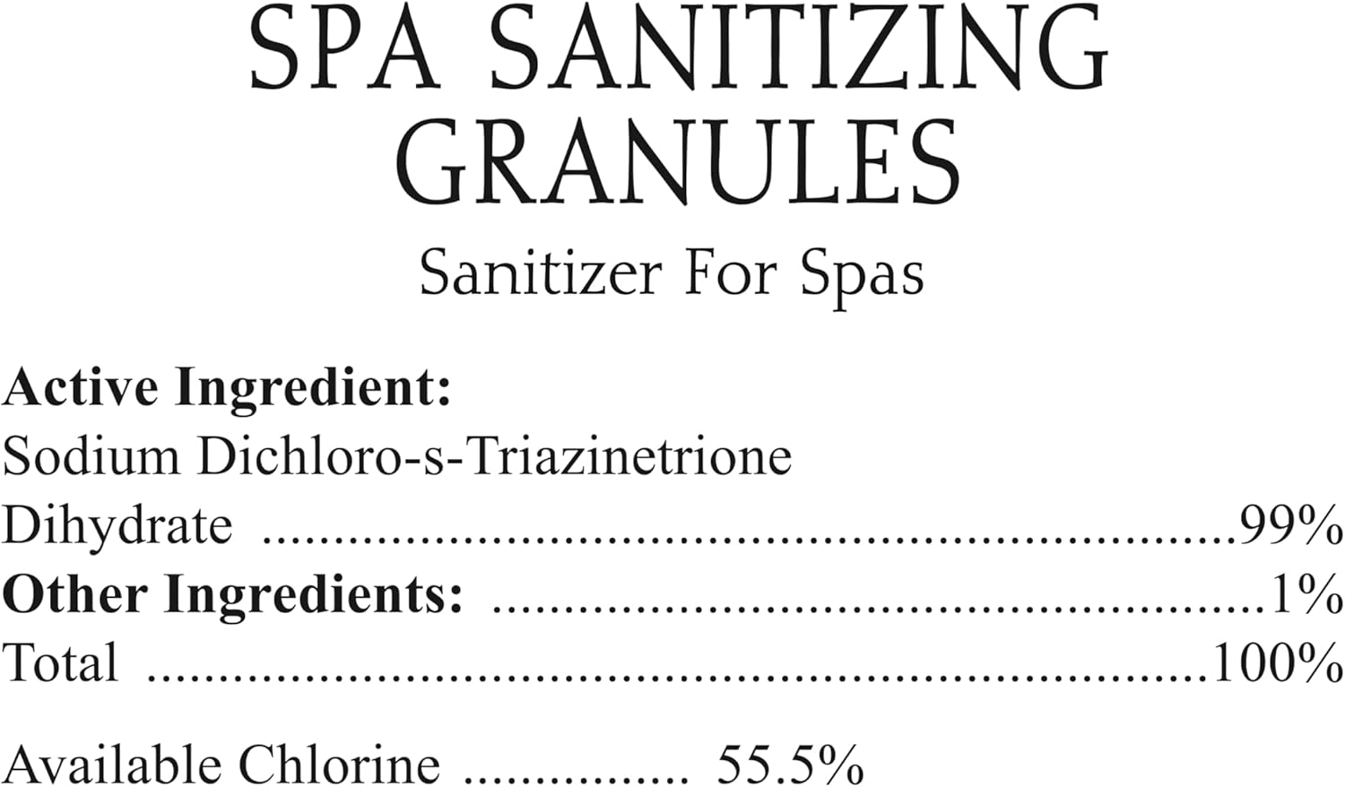 SpaChoice 472-3-3031-04 Gránulos de cloro para bañera de hidromasaje, 2 libras, paquete de 4