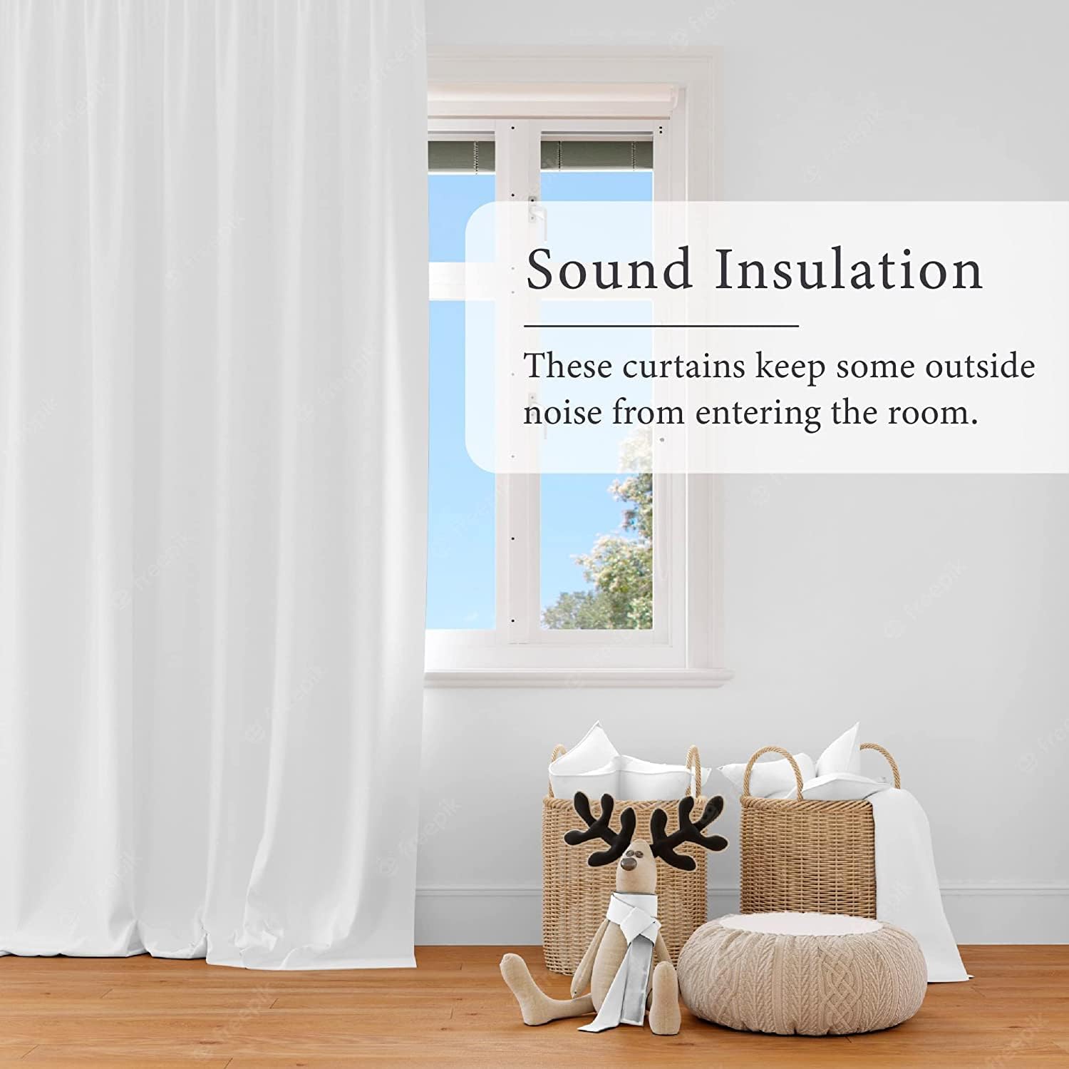 Magic Drapes Cortinas opacas plisadas con ganchos y alzapaños, para oscurecer la habitación, con aislamiento térmico para ventana, para dormitorio,
