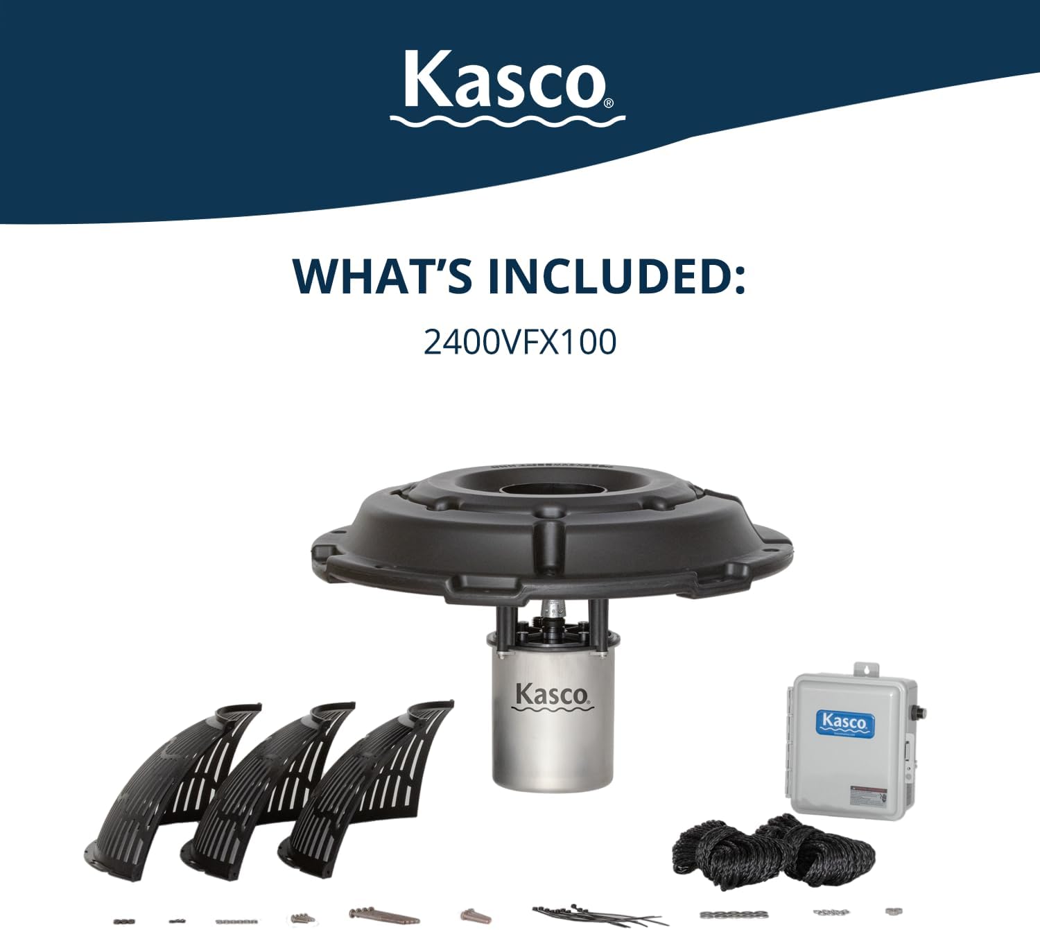 Kasco Fuente de estanque aireadora serie VFX – 12 caballo de potencia 120V monofásico con cable de alimentación eléctrica de 100 pies  Bomba