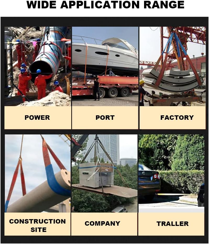 Paquete de 3 correas de elevación móviles de 1″ x 6’Rigging Sling Industrial Web Sling 3100LBS 51