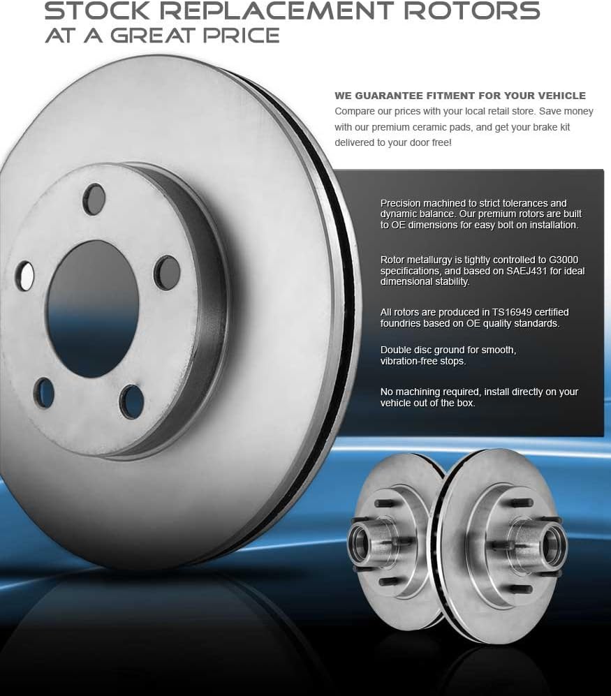 Callahan Kit de frenos para Hyundai Sonata Kia Optima 2011 2012 2013 2014 2015 Rotores de freno de disco y pastillas de freno de cerámica de