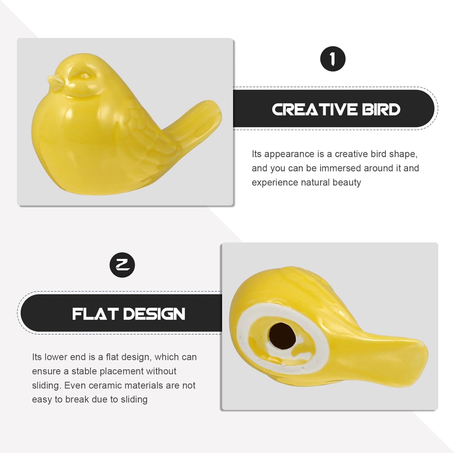 Gadpiparty Pájaros de cerámica, nueva figura de pájaro amarillo de cerámica, figura de pájaro gordito, estatua de decoración del hogar, figuras de