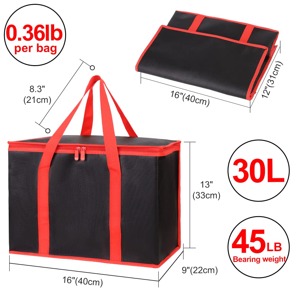 CIVJET Paquete de 1 bolsas de comestibles reutilizables aisladas, bolsa de entrega de alimentos con aislamiento XL para DoordashCateringUber