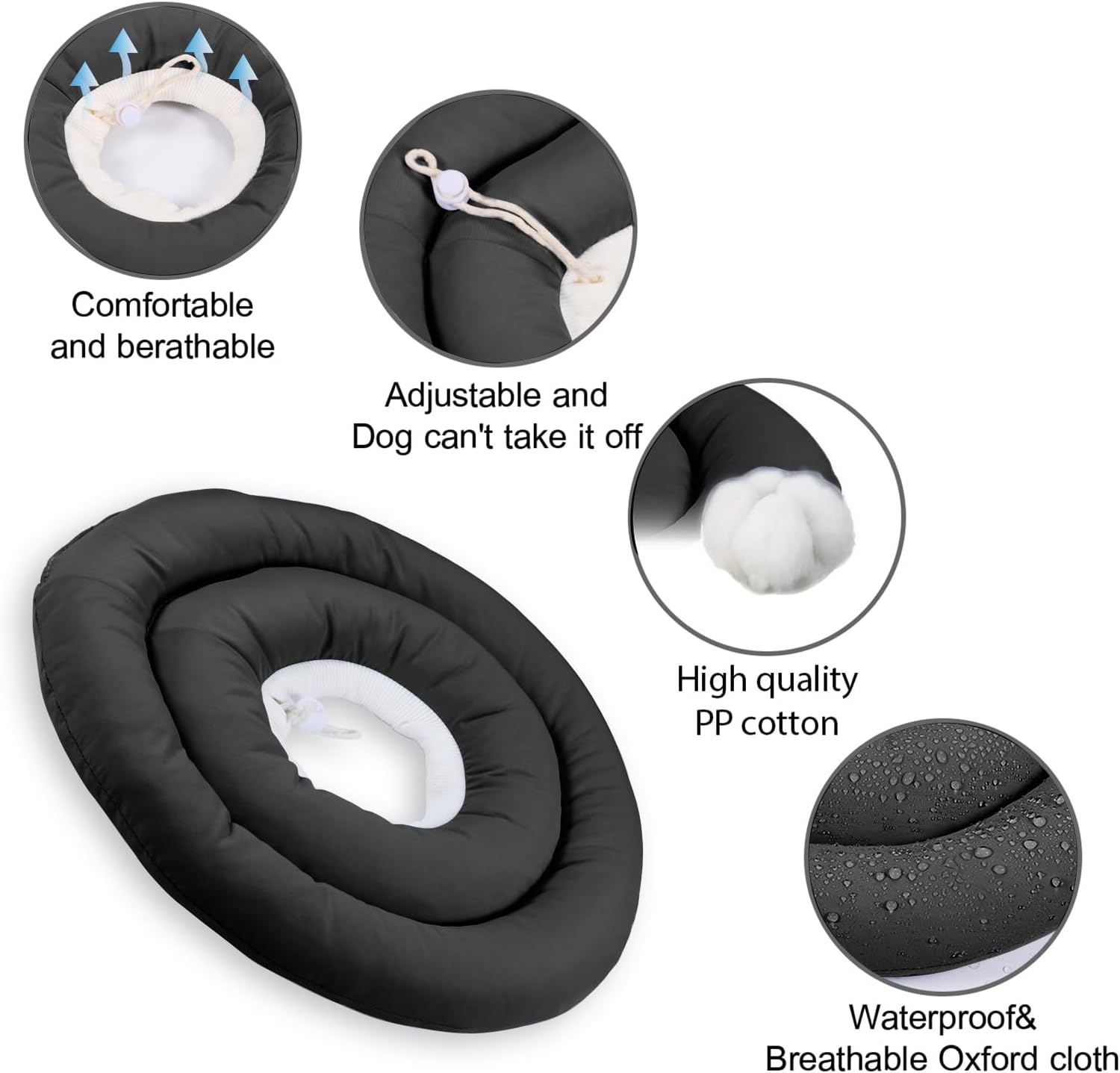 Conos para perros pequeños, cómodo y ajustable suave cono alternativo después de la cirugía, collar de dona isabelino para la recuperación de perros