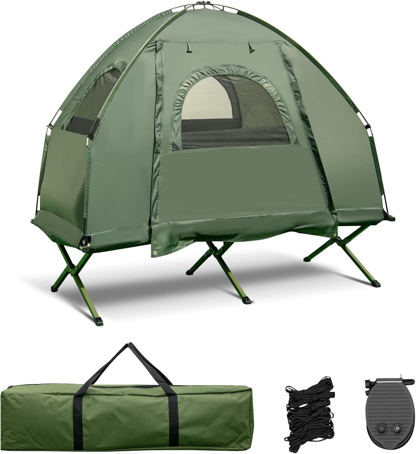 Safstar – Catre 5 en 1, tienda de campaña con colchón de aire, saco de dormir, catre de campamento, toldo y almohada de aire, bolsa de transporte,