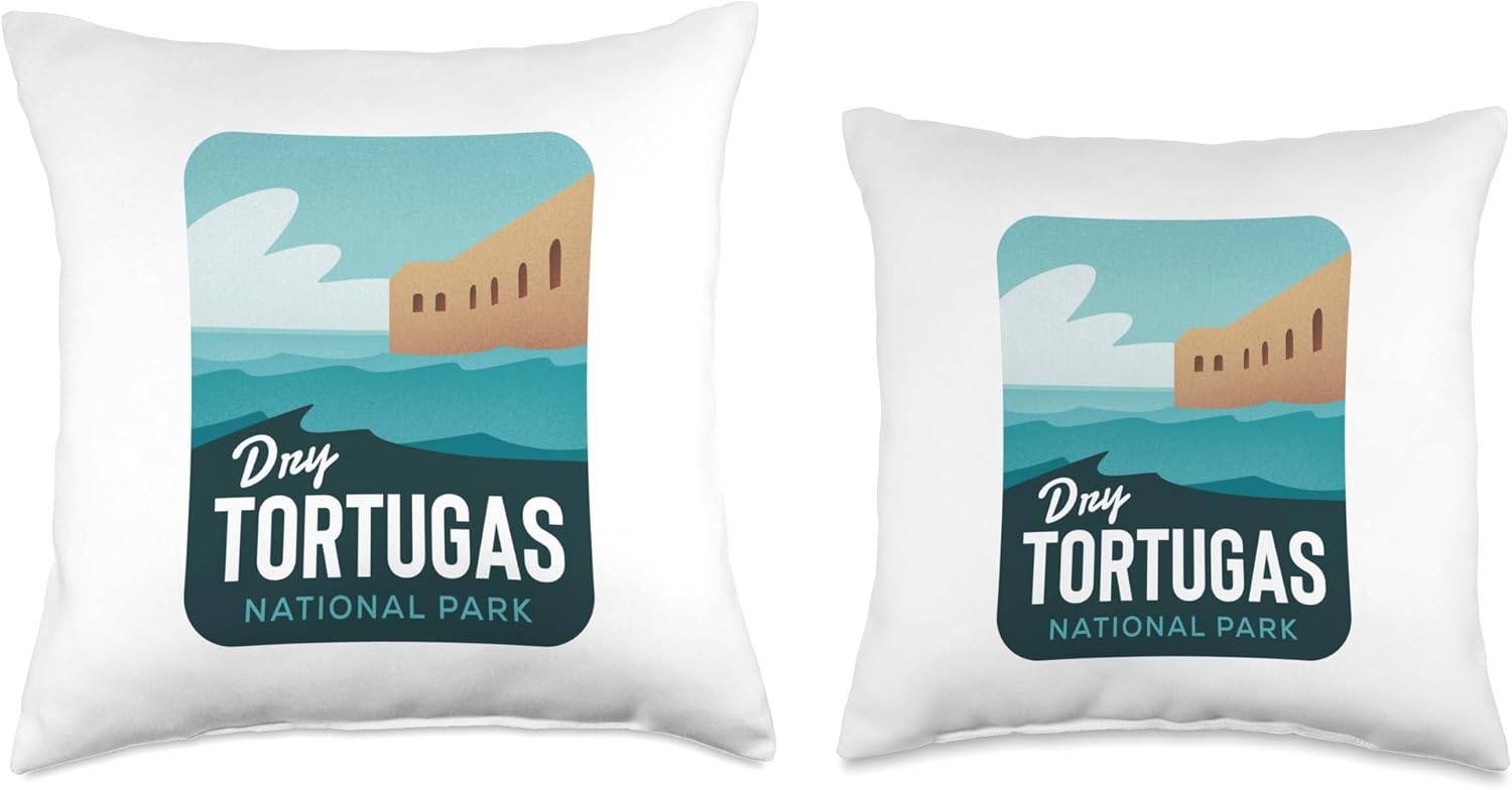 Dry Tortugas National Park FL Throw Pillow, 18×18, Multicolor