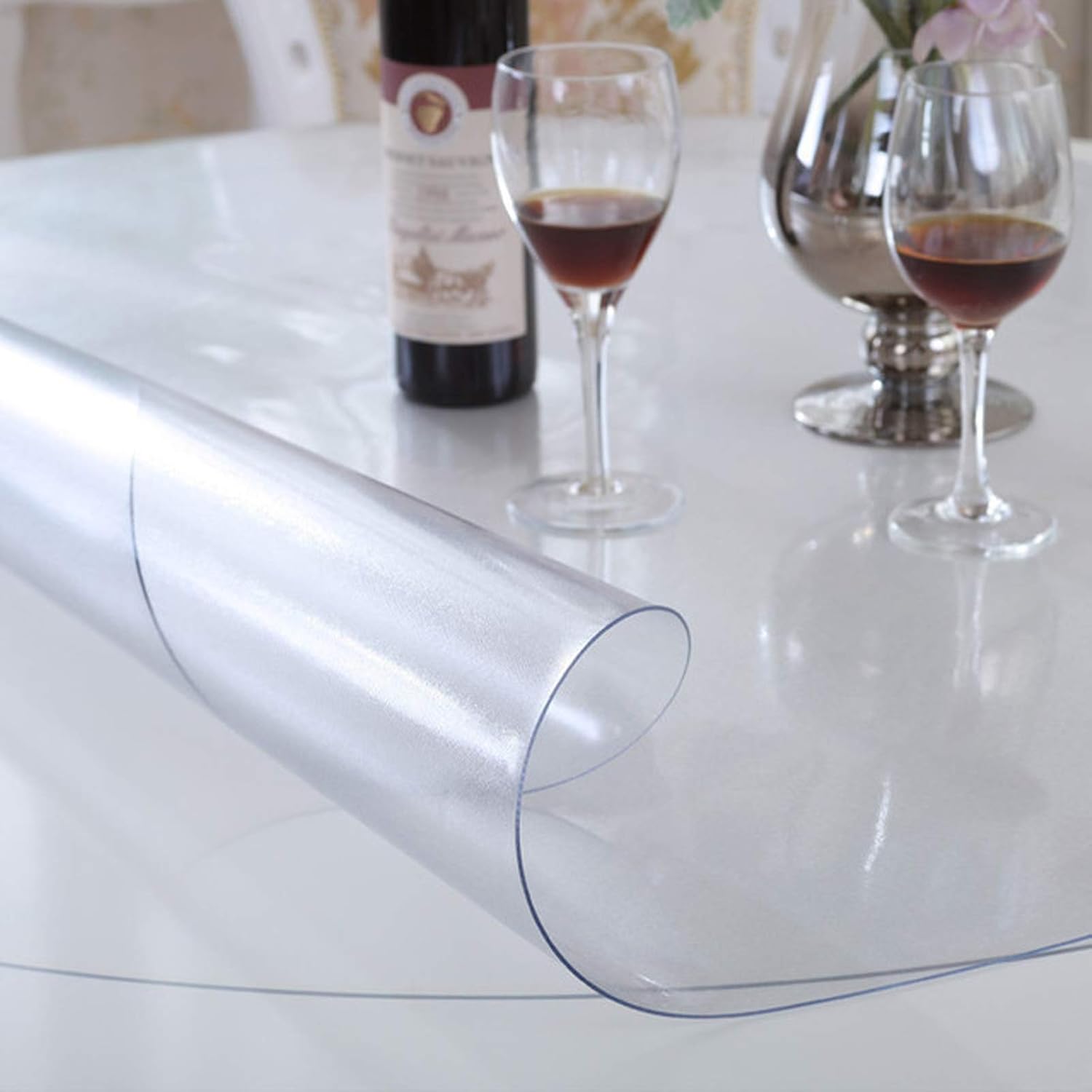 Gdrasuya10 Protector de PVC transparente de 43.3 pulgadas, protector de mesa de comedor, resistente al agua y al aceite, protector de mesa