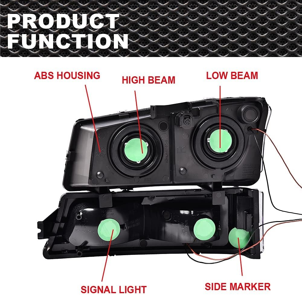 PIT66 Faro LED, compatible con Chevy Silverado 1500 2500 3500 HD modelo 03-06Fit Avalanche 1500 2500 (solo apto sin revestimiento) 03-06Fit
