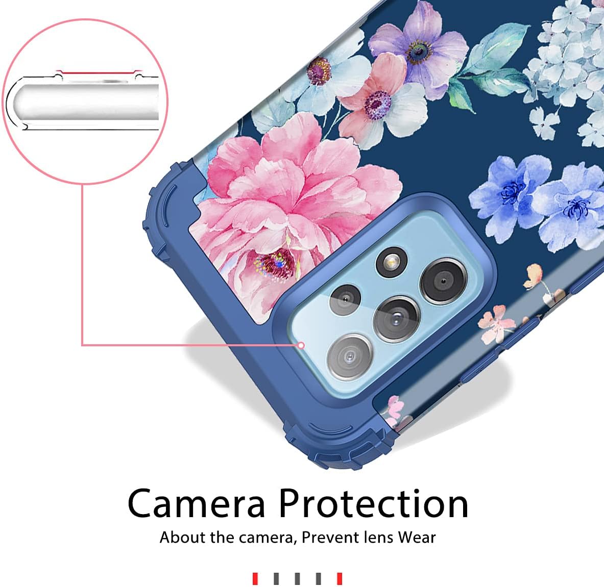 Rancase Funda compatible con Galaxy A52 5G, tres capas resistentes a prueba de golpes, protección de plástico duro + funda protectora de goma de