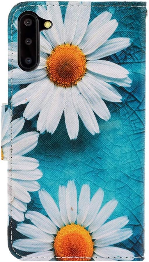 Funda pintada para Samsung Galaxy Note 10 elegante cuero Shell cierre magnético cartera protectora Shackproof funda con correa de muñeca para
