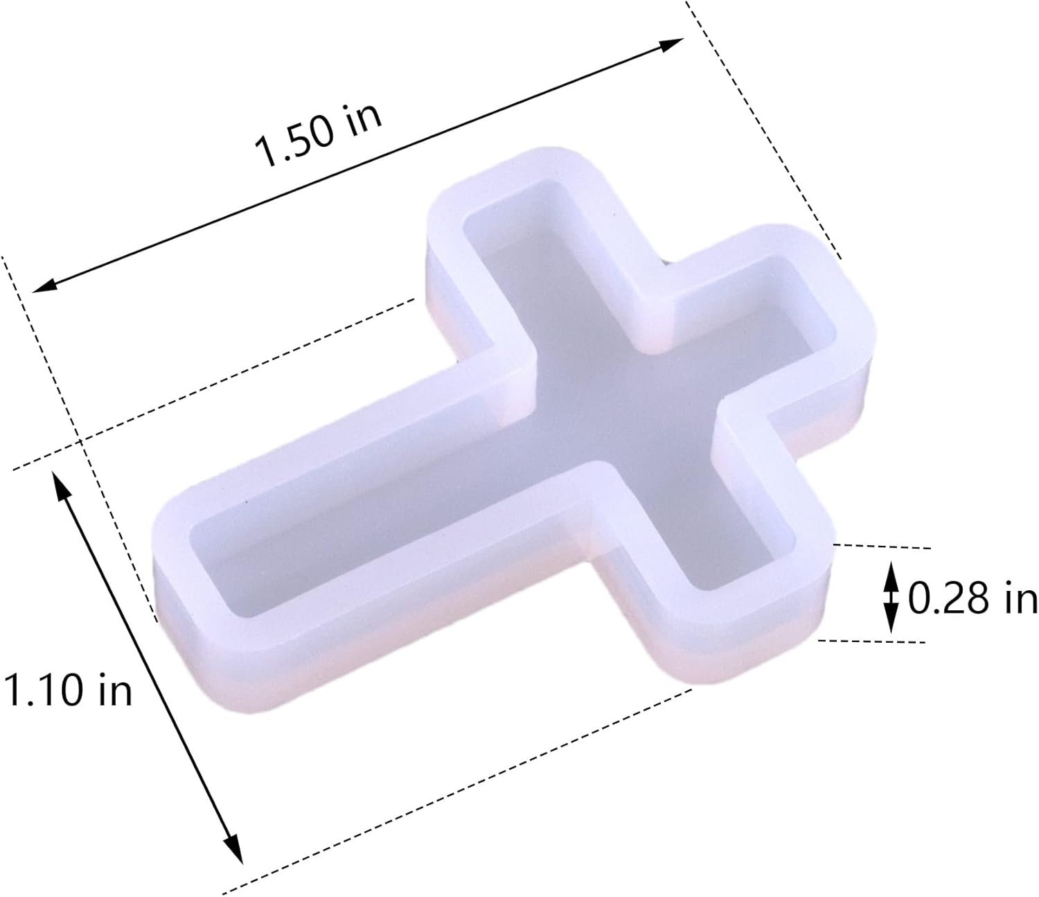 Paquete de 10 moldes de cruz de silicona para colgante de resina, bricolaje, manualidades, regalos, estilo A
