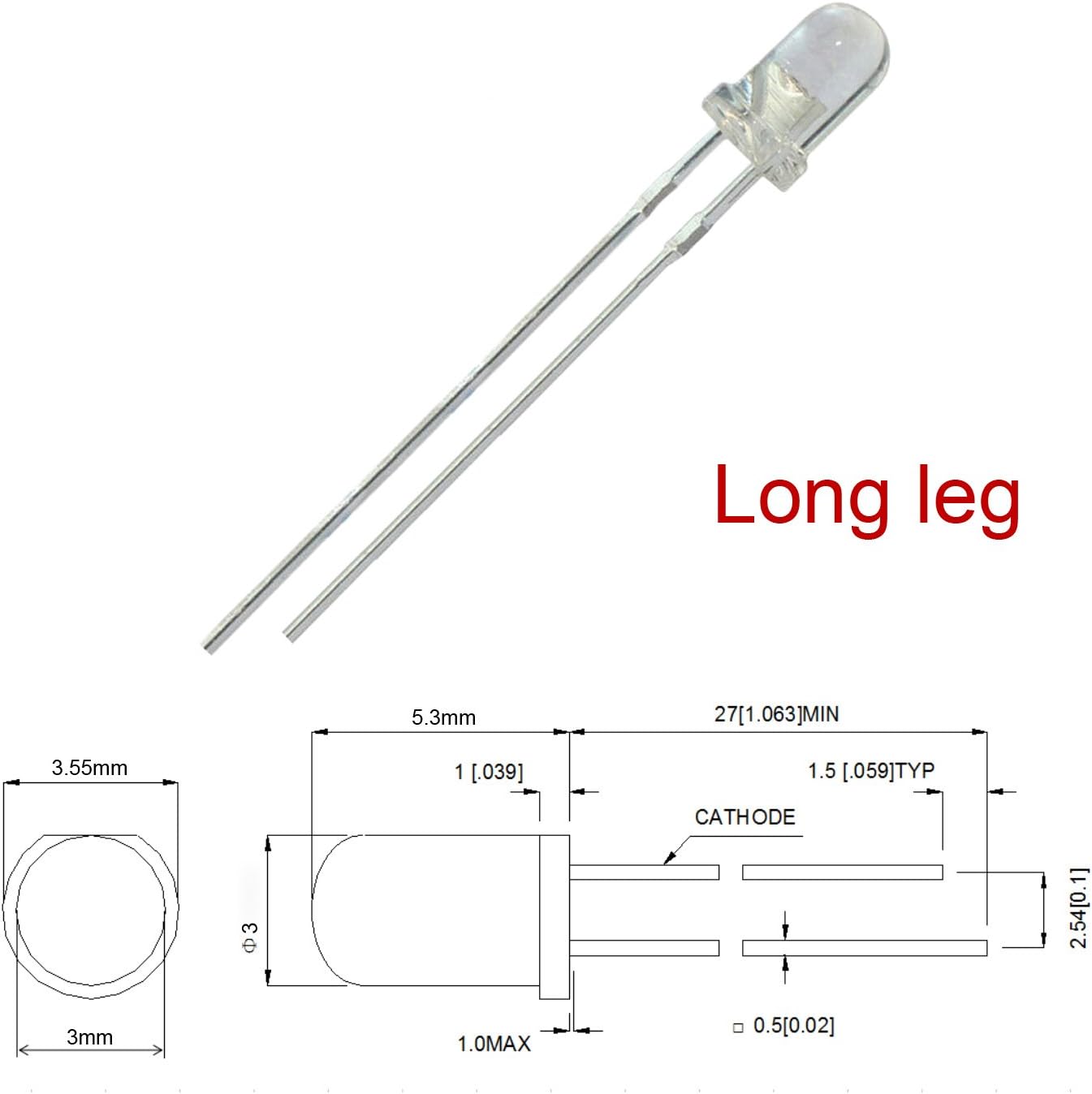 (0.118 pulgadas), 20 unidades en cada color (total 100 piezas) Color mixto 9V – 12V Gauge Cluster Instrumento Diodos emisores de luz