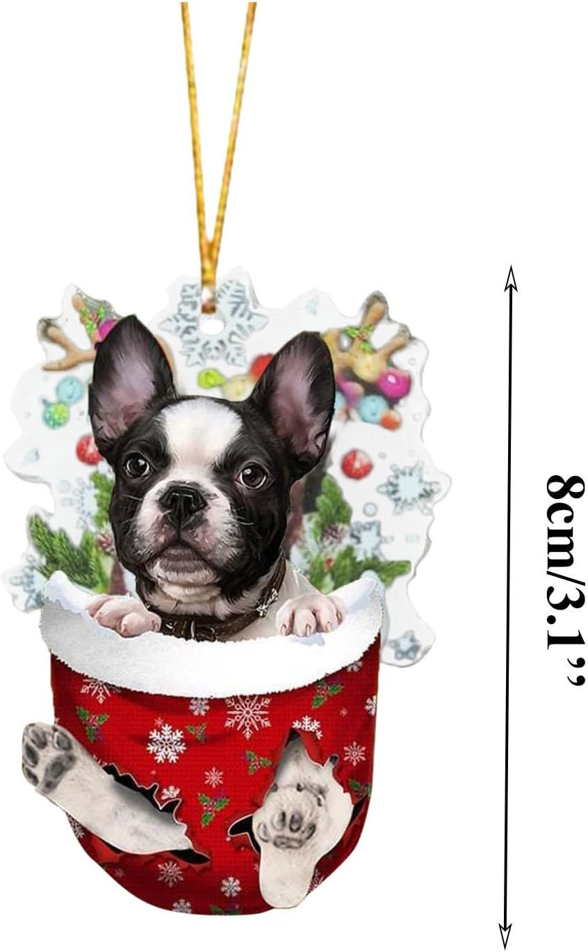 Adorno de Navidad para perros, 1 unidad, medias de Navidad acrílicas para decoración de árbol de Navidad, manualidades, guirnalda de cuentas
