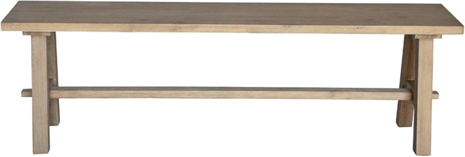 New Pacific Direct Bedford – Banco de comedor de 59 pulgadas, color humo cepillado