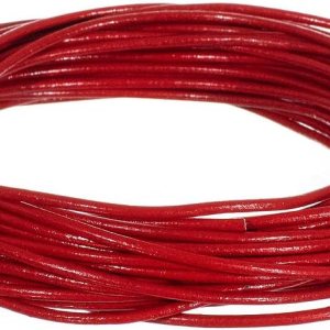 Tiras redondas de cuero genuino de 0.079 pulgadas para pulseras, collares, cuentas y otras joyas  10 yardas  29.9 ft  rojo Tiras redondas de cuero genuino de 0.079 pulgadas para pulseras, collares, cuentas y otras joyas  10 yardas  29.9 ft  rojo