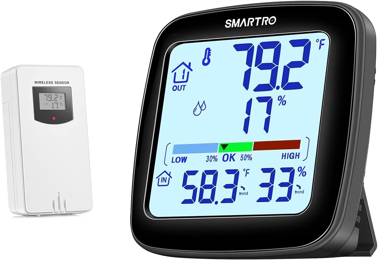 SMARTRO Sensor remoto inalámbrico de reemplazo de termómetro para interior y exterior para SC92