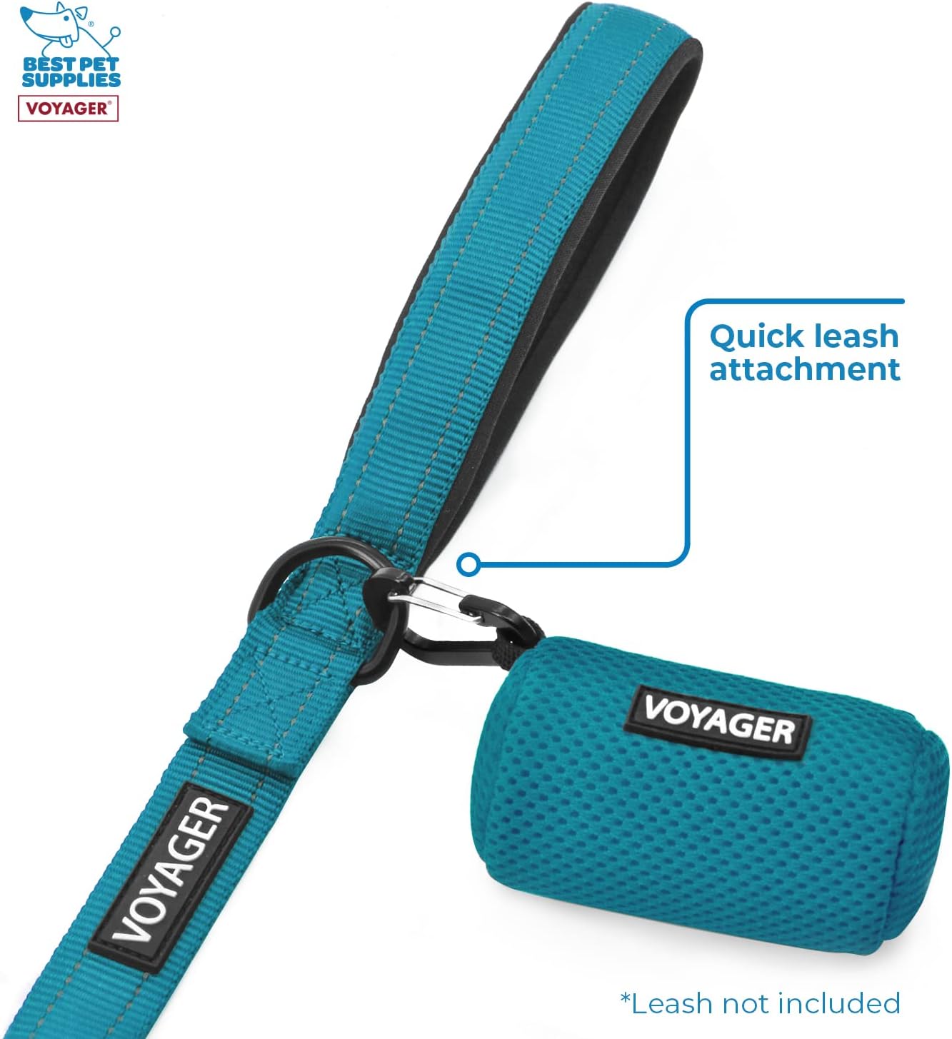 Best Pet Supplies Dispensador de bolsas para excremento de perro, con enganche para correa, varios colores, de malla, reutilizable, para viaje,