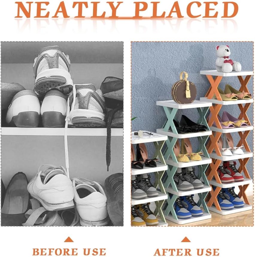 Organizador de almacenamiento de zapatos de varias capas, zapatero estrecho y vertical, pequeño soporte vertical para zapatos, organizador de