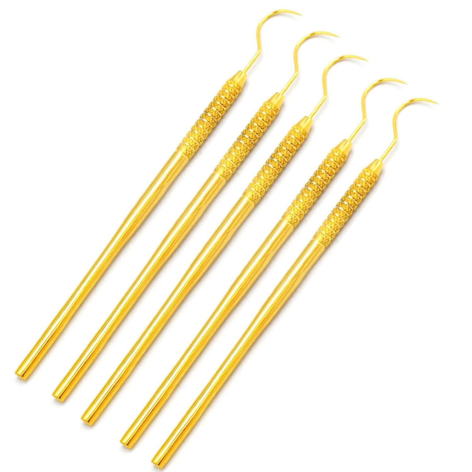LAJA Imports Endodontic Explorer 23 – Escaleras de diagnóstico dental (5 piezas), color dorado