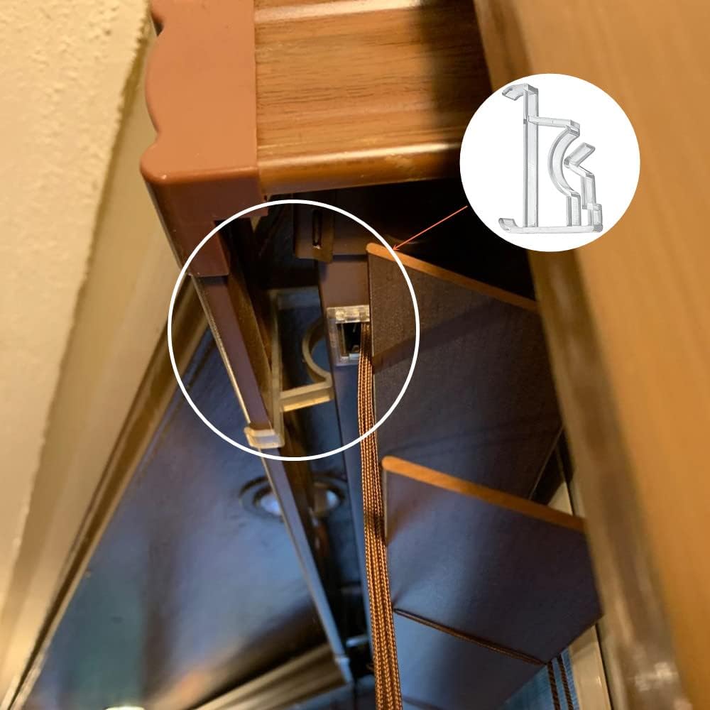Clips de cenefa de 2 pulgadas, 5 piezas de plástico transparente oculto para cenefa de ventana, clip de sujeción horizontal de imitación y madera