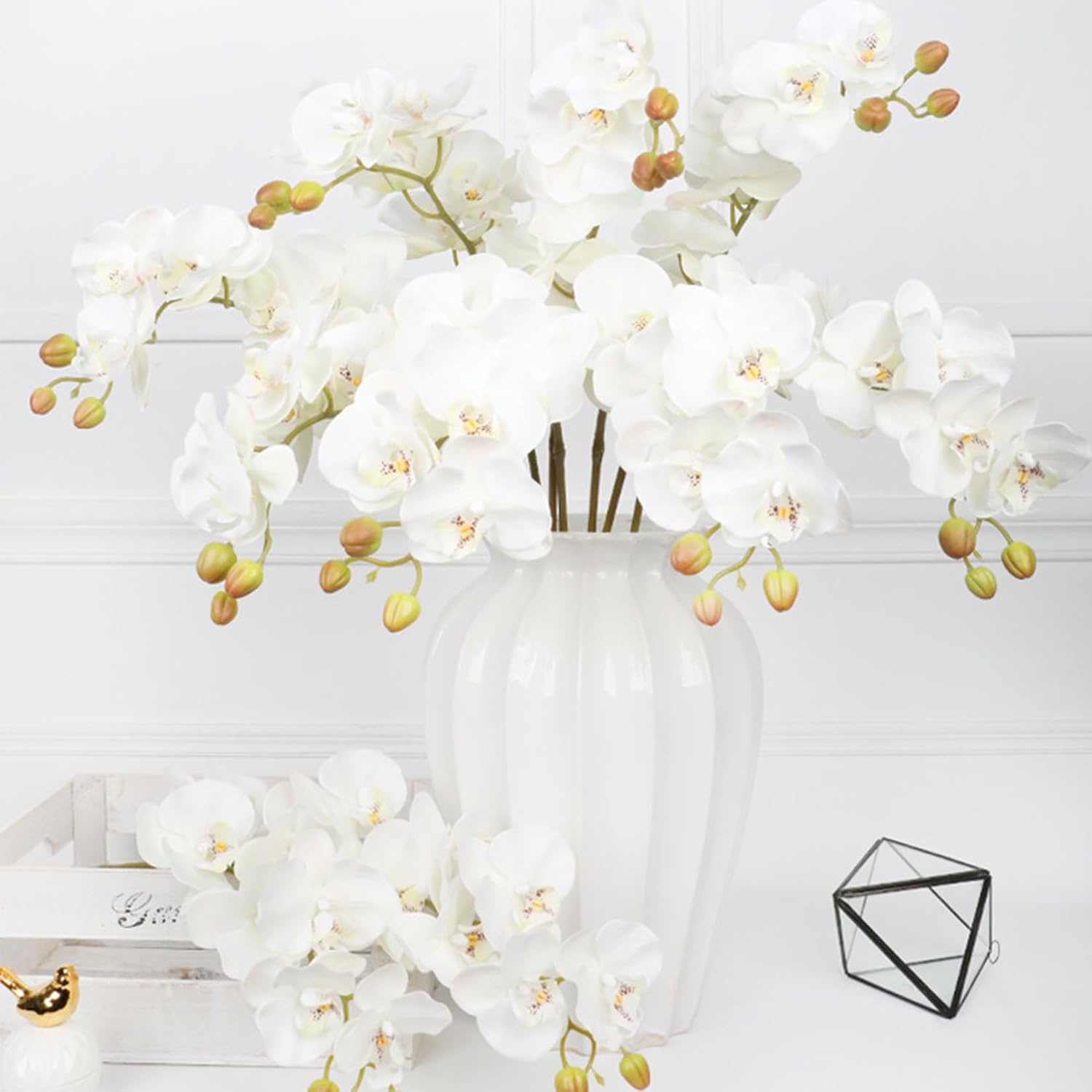 5 piezas de flores artificiales de orquídeas artificiales para decoración