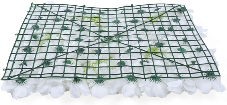BINELUCOLU Paneles de pared de flores blancas, 9 piezas de rosas artificiales, paneles de flores para telón de fondo, decoración de bodas, fiestas,