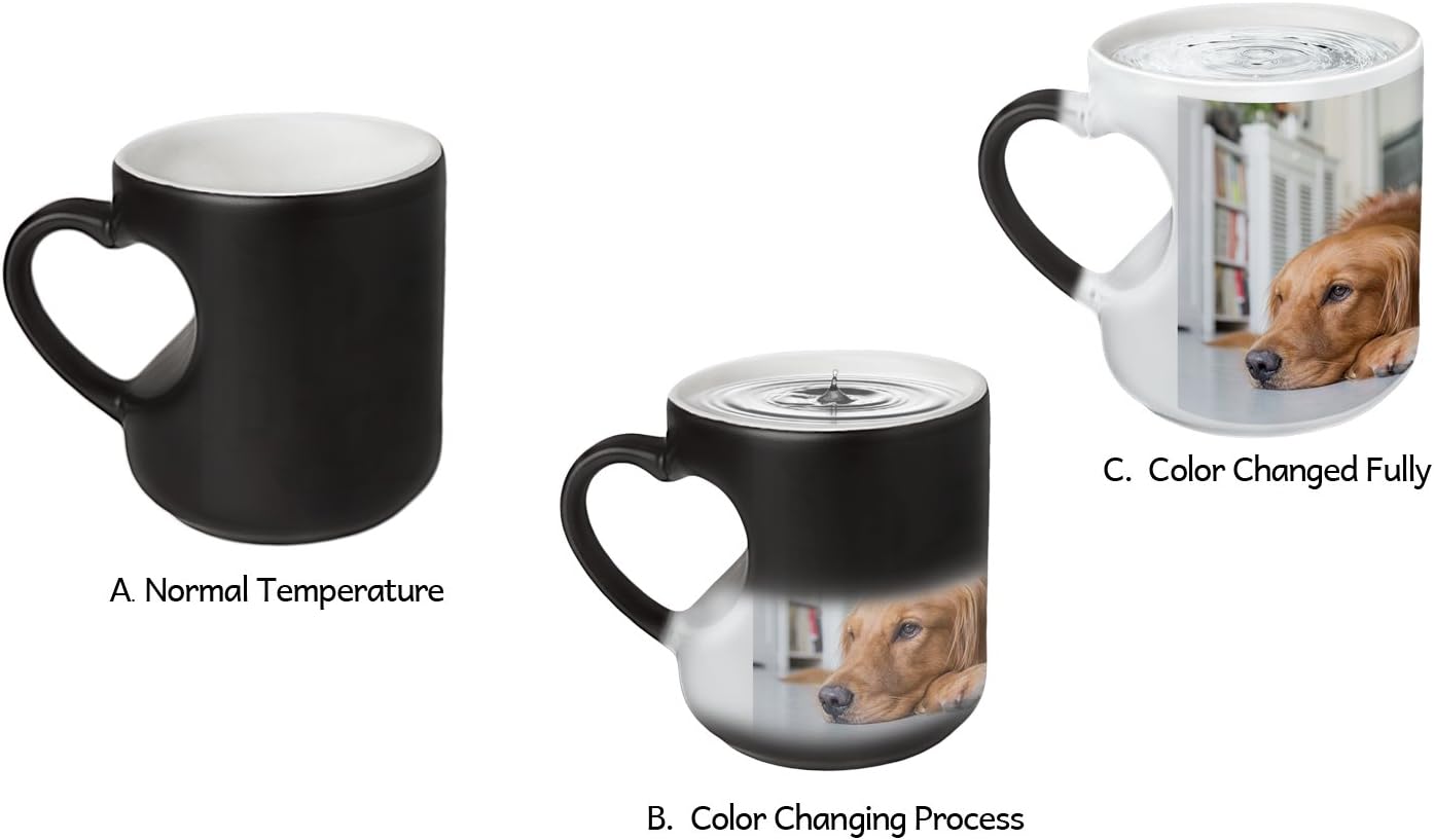 Taza de café mágica personalizada con foto, estampa personalizada DIY sensible al calor, taza de cerámica para recuerdo, cumpleaños, regalo de