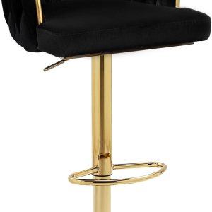 Polar Aurora Taburetes de bar con respaldo tejido de terciopelo giratorio de 360 de altura ajustable sillas de comedor tapizadas con patas de metal Polar Aurora Taburetes de bar con respaldo tejido de terciopelo giratorio de 360 de altura ajustable sillas de comedor tapizadas con patas de metal