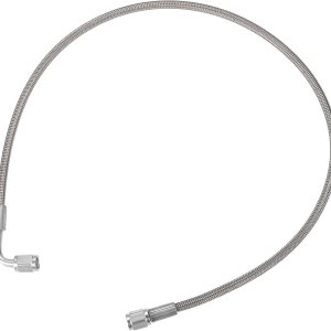 VekAuto AN3 – Línea de alimentación de aceite turbo de acero trenzado de 90 grados a extremo de manguera recta, turbocompresor remoto de 26 VekAuto AN3 – Línea de alimentación de aceite turbo de acero trenzado de 90 grados a extremo de manguera recta, turbocompresor remoto de 26