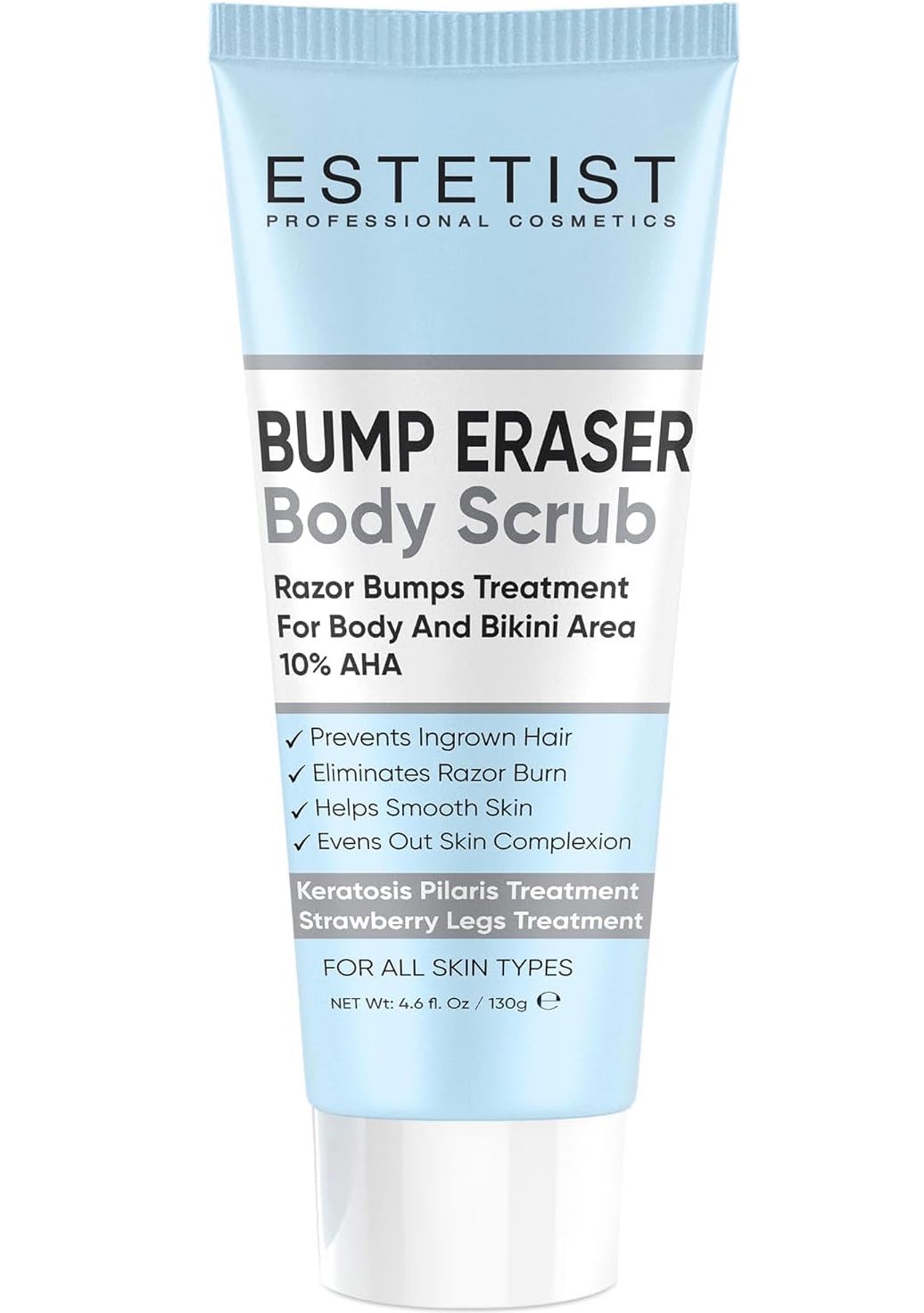 Estetist KP Bump Eraser Body Scrub – Tratamiento de queratosis pilaris y exfoliante corporal para cabello encarnado, golpes de afeitar y piernas de