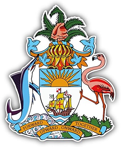 Adhesivo adhesivo para parachoques de coche del escudo de armas de las Bahamas